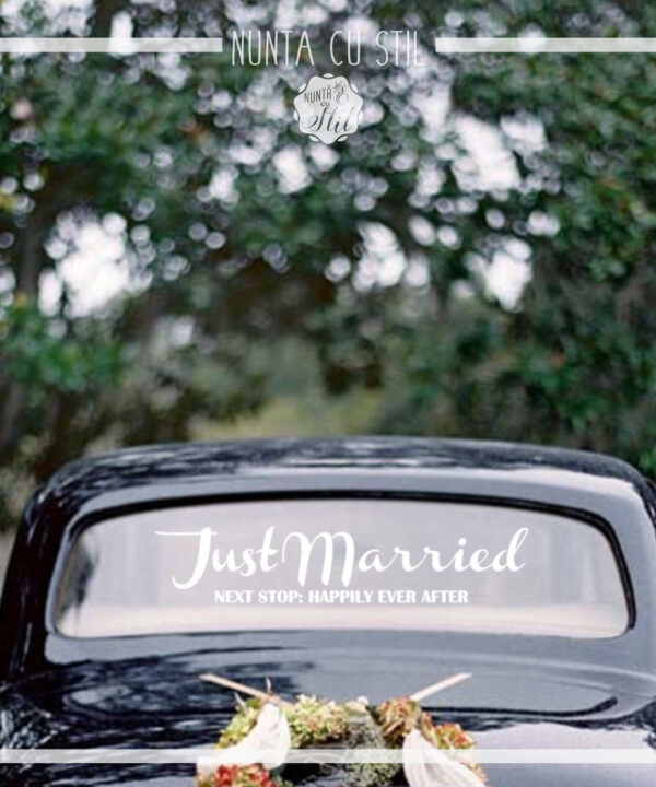 Sticker Masina Mirilor - Just Married 1