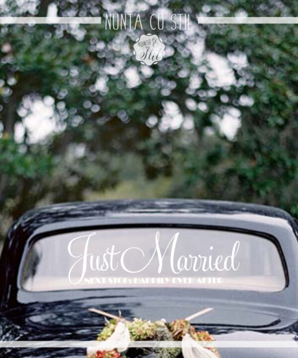Sticker Masina Mirilor - Just Married 2
