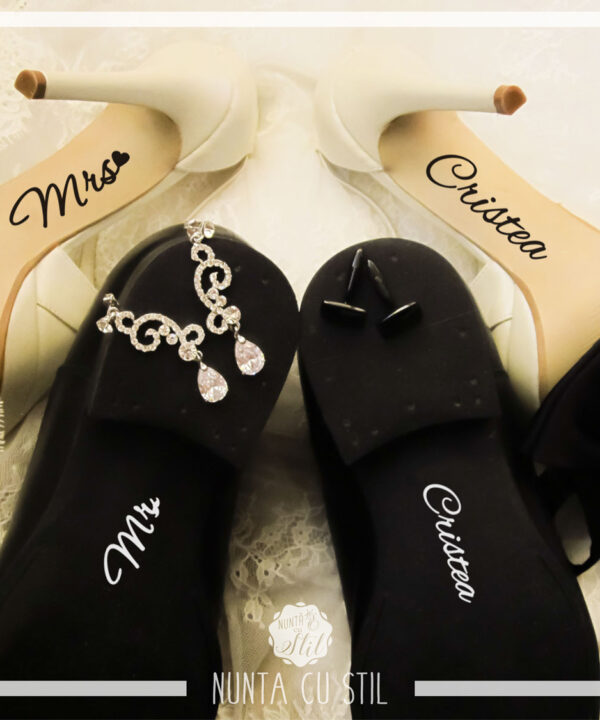 Stickere Pantofi - MR & MRS +Nume